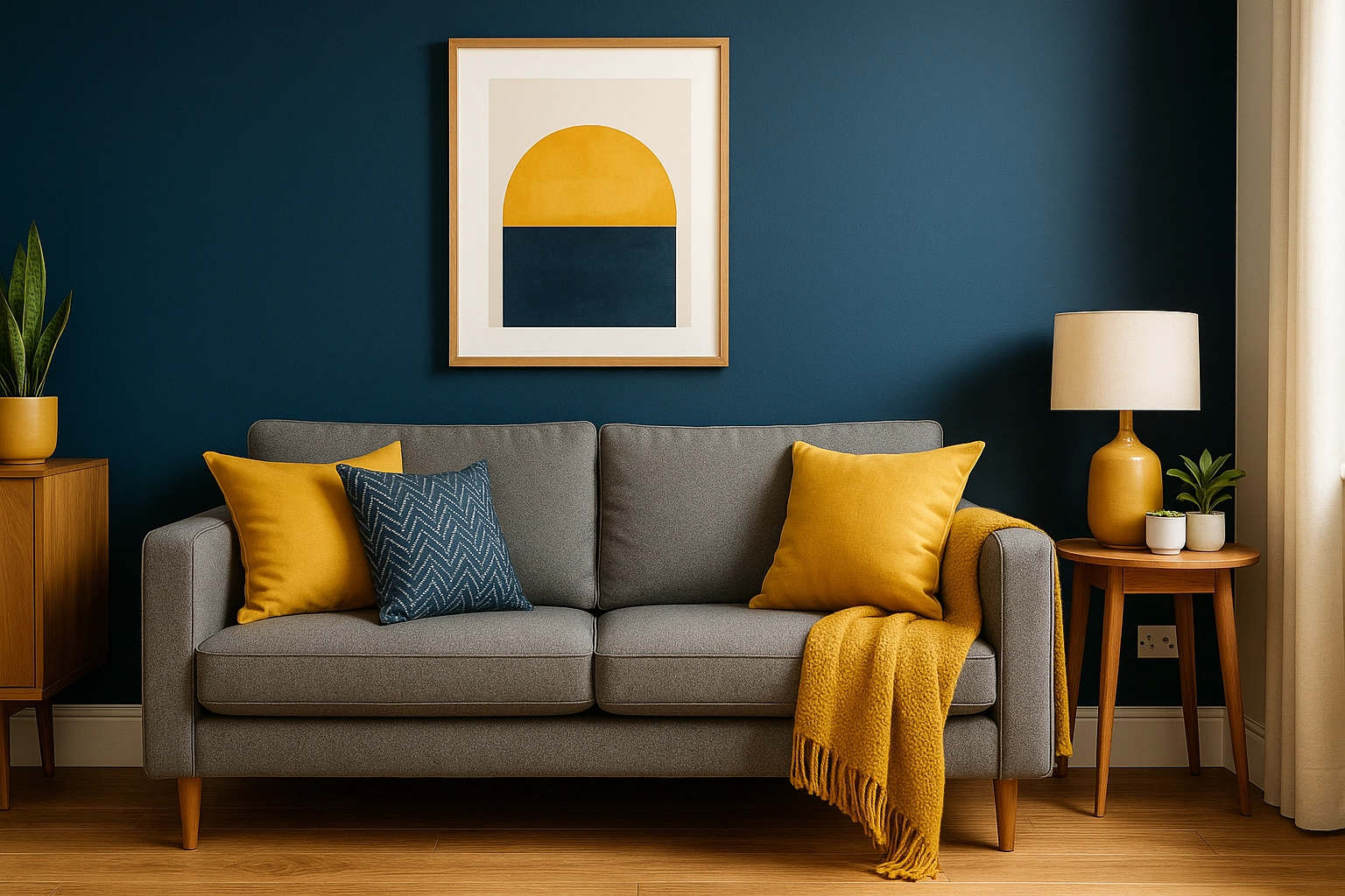 Accent wall with coordinated decor