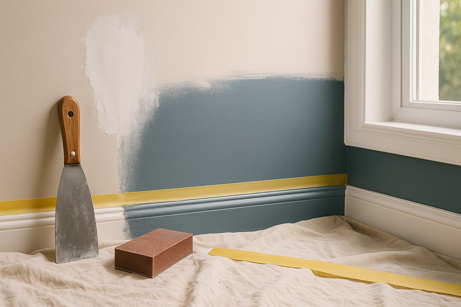 Surface preparation and sanding before painting